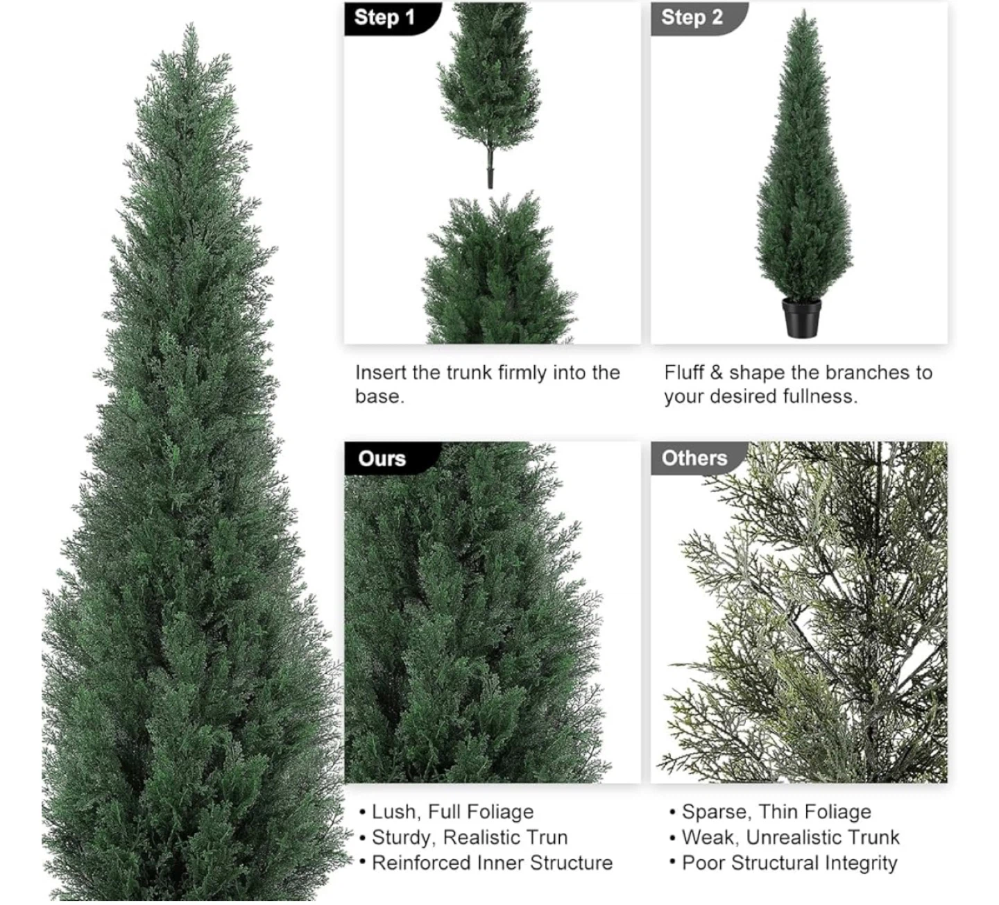 5ft Artificial Cedar Tree 2pcs - photo 4