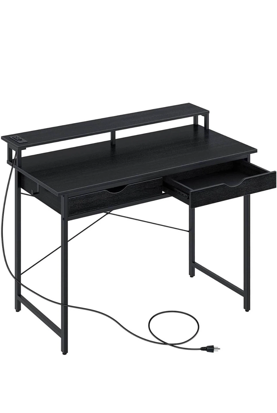 Black Computer Desk with Drawers