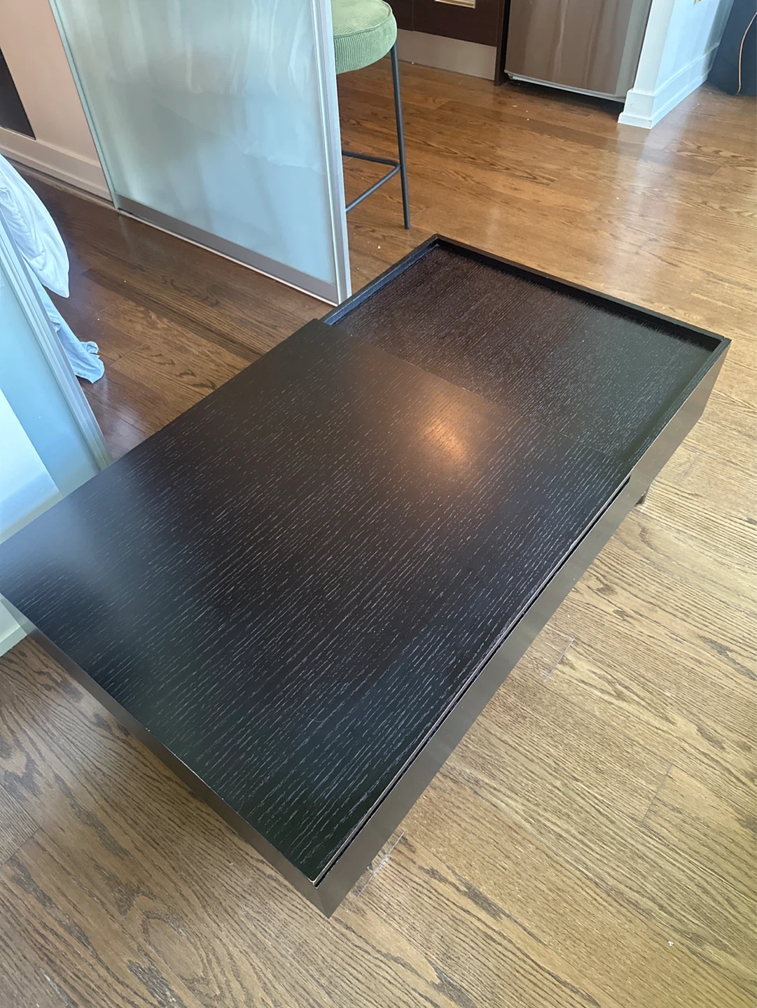 Dark Wood Coffee Table with Storage