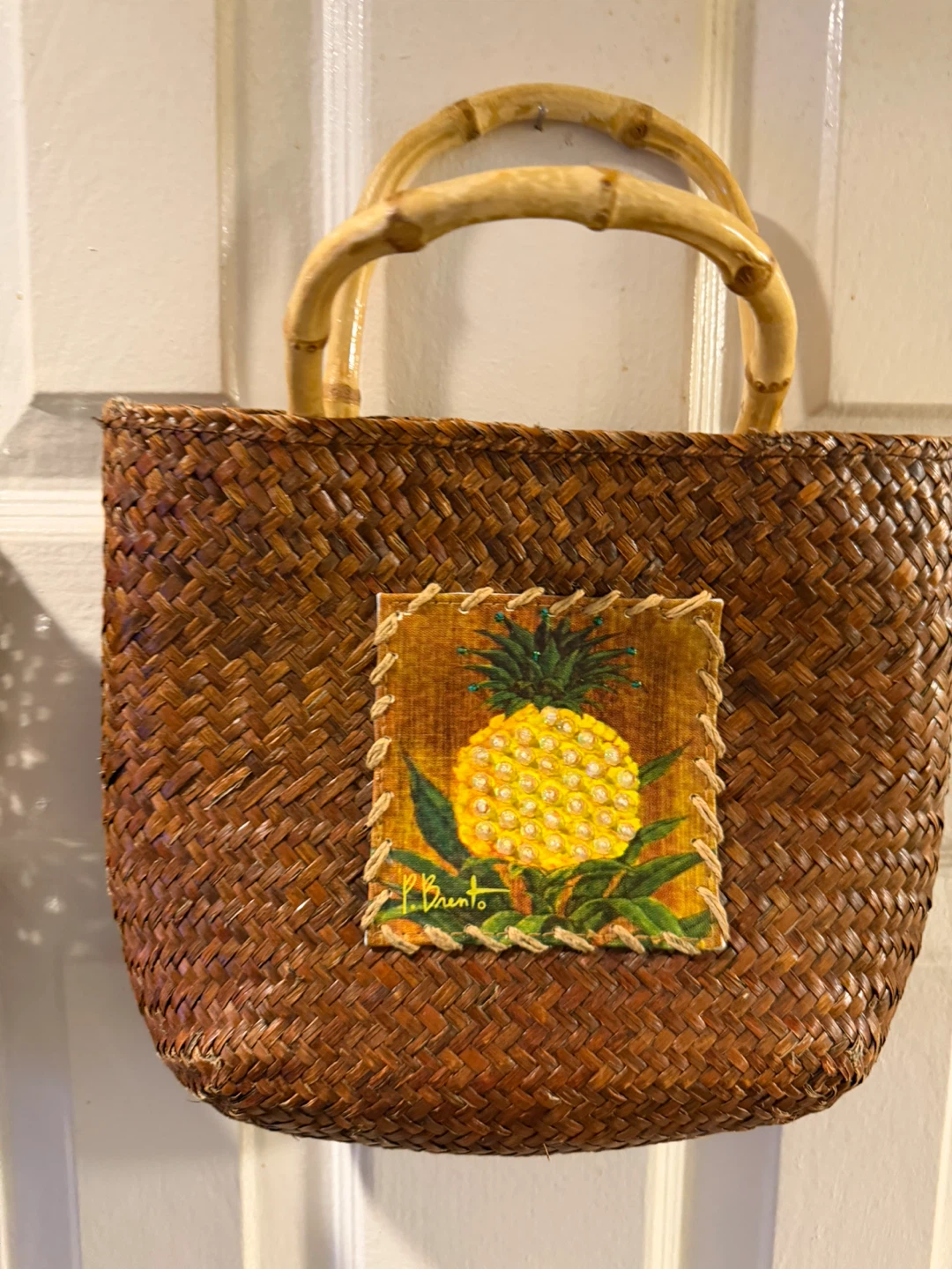 Sequin Mini Backpack and Woven Pineapple Bag - photo 2