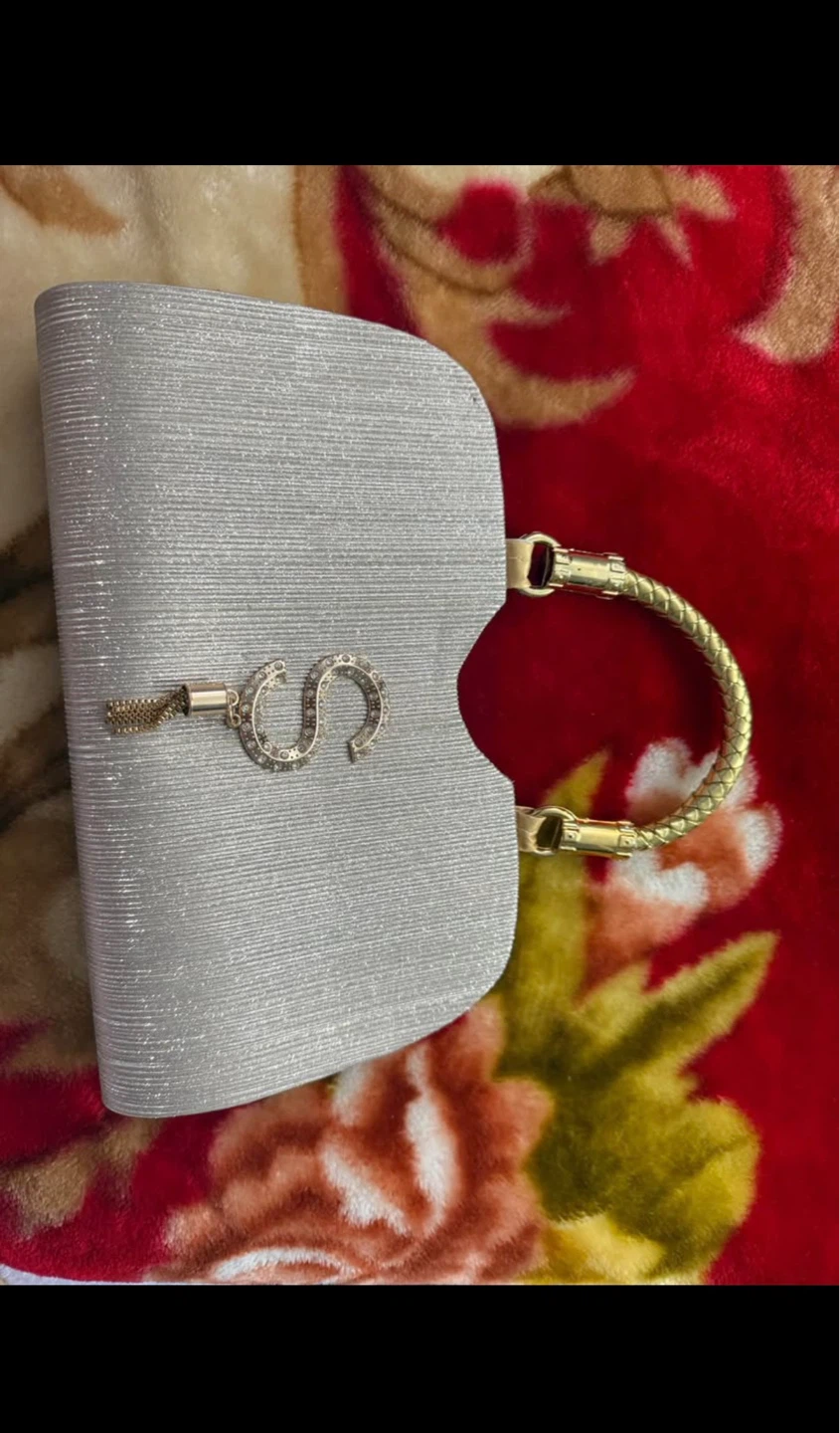 Sparkly Clutch with Gold Handle