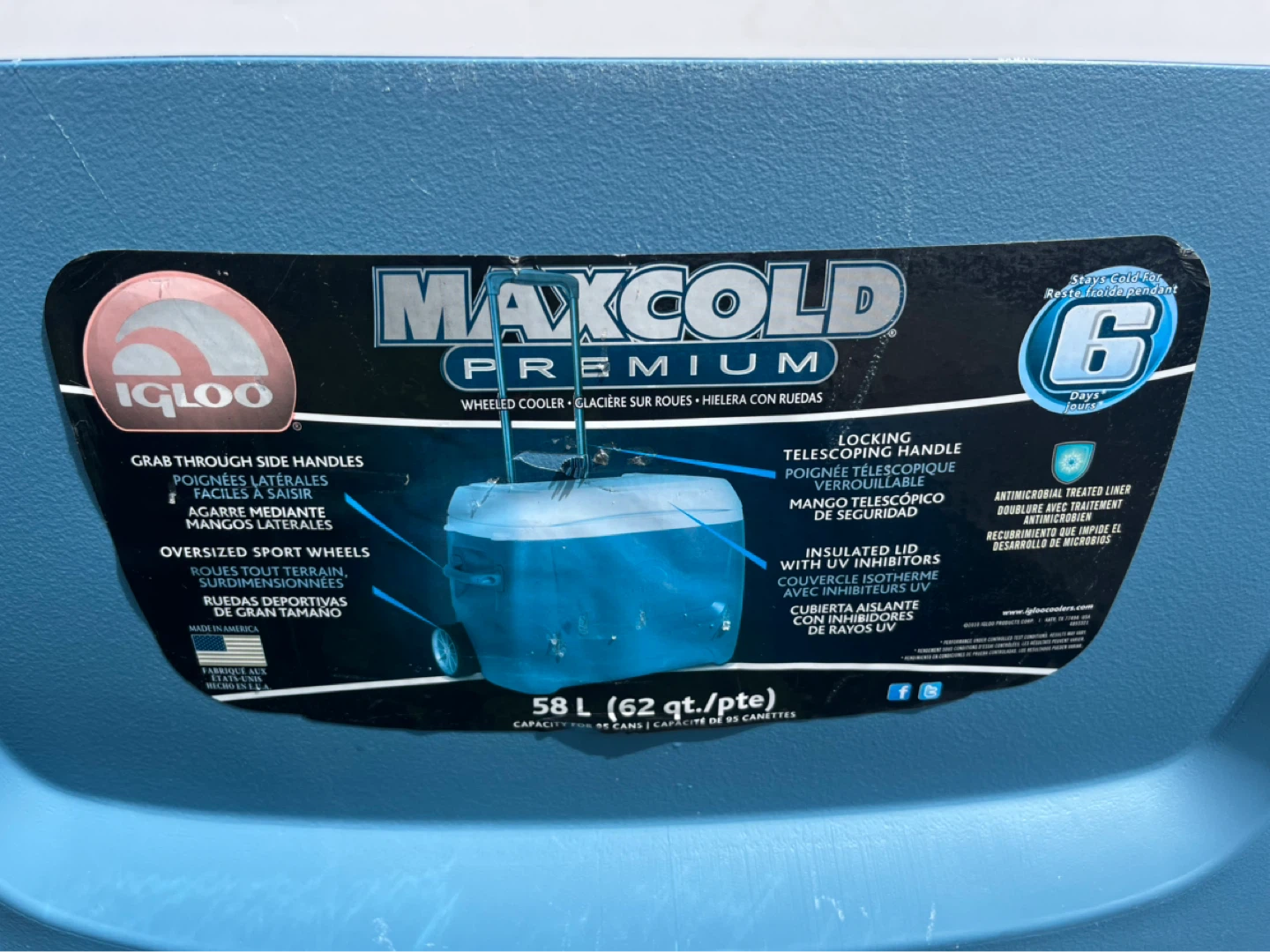 Igloo Maxcold Premium Wheeled Cooler - 58L Blue - photo 2