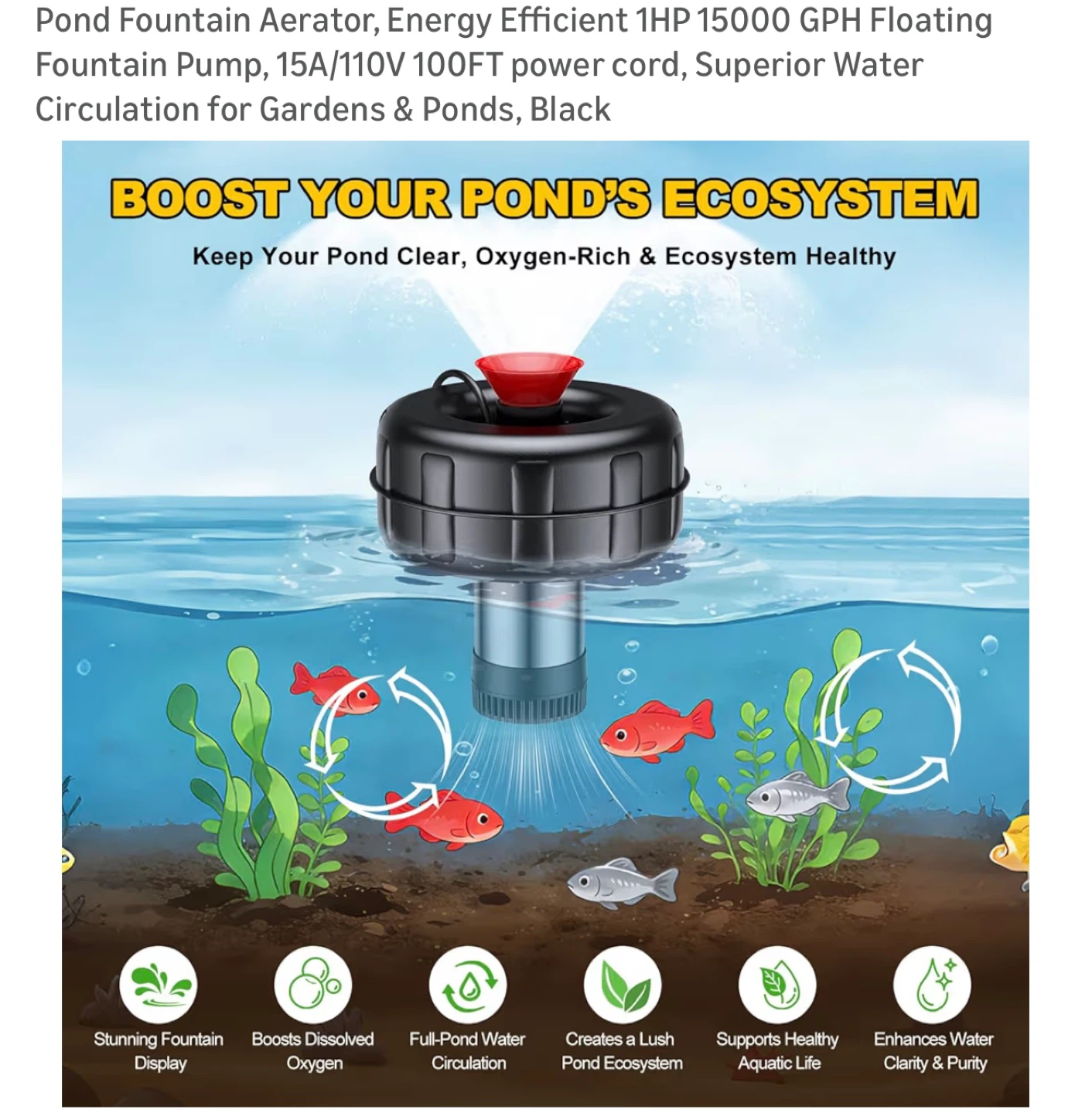 Brand New Pond Fountain Aerator Pump 15000 GPH - photo 2