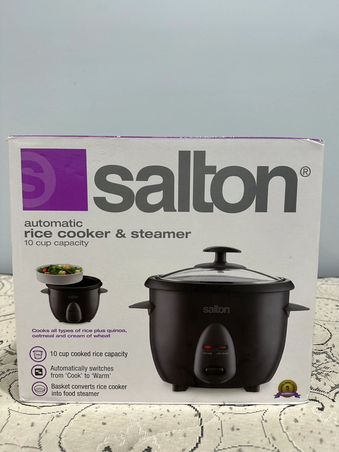 Salton Automatic Rice Cooker & Steamer - 10 Cup Capacity - photo 2