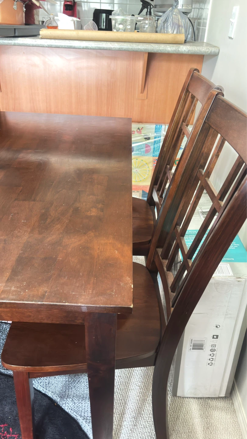 Wooden Dining Table and Chairs Set - photo 2