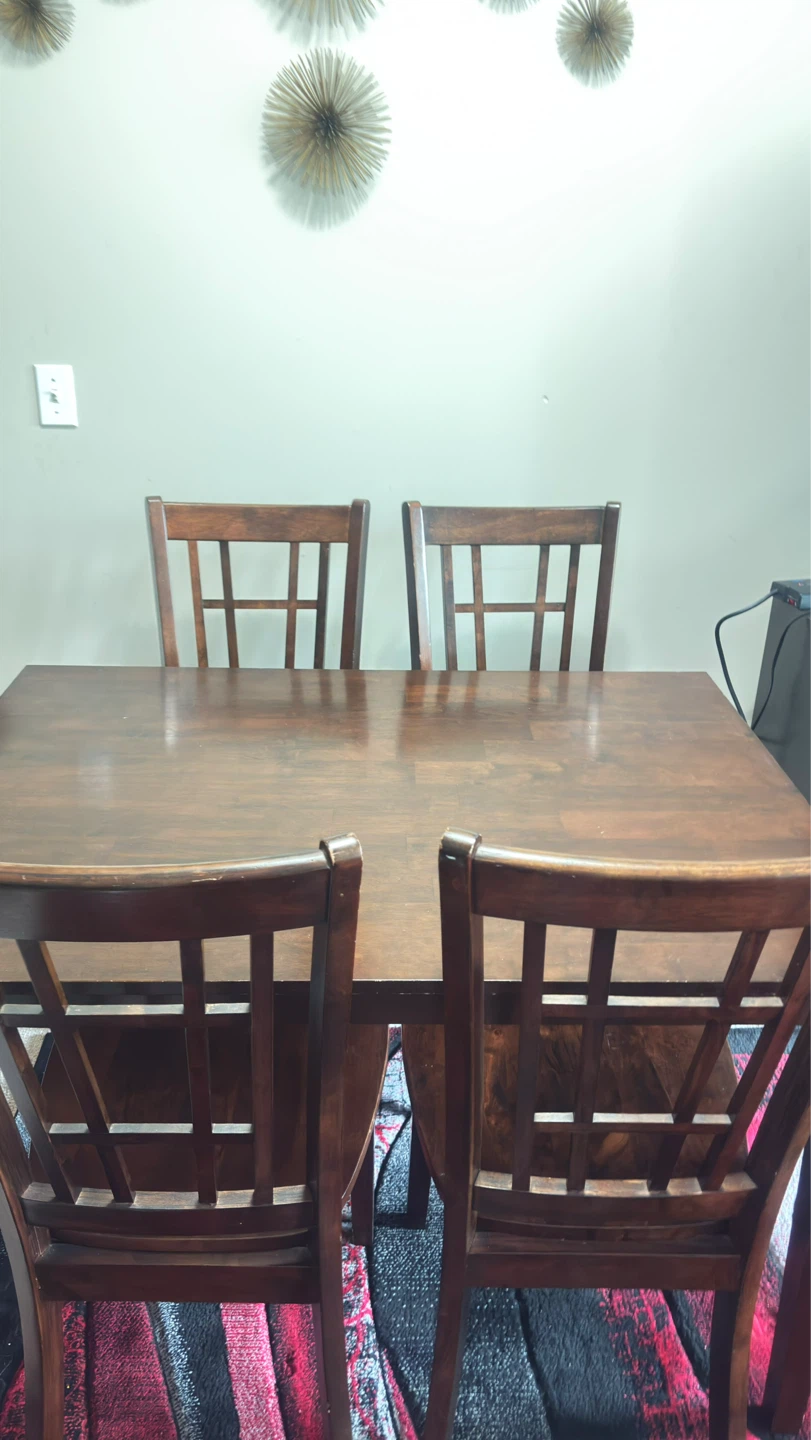 Wooden Dining Table and Chairs Set