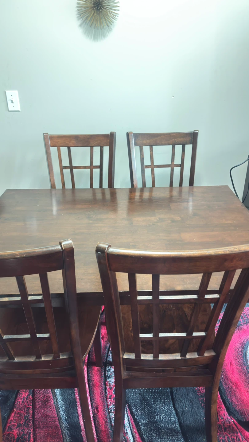 Wooden Dining Table and Chairs Set - photo 4