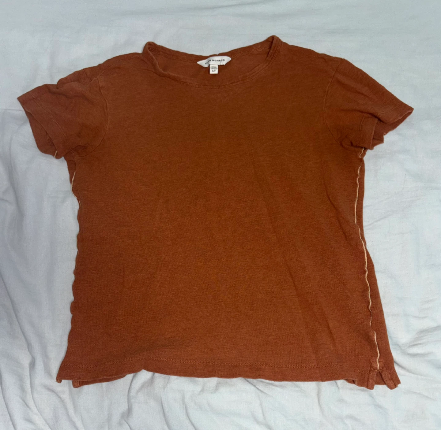Club Monaco Orange Linen Blend T-Shirt