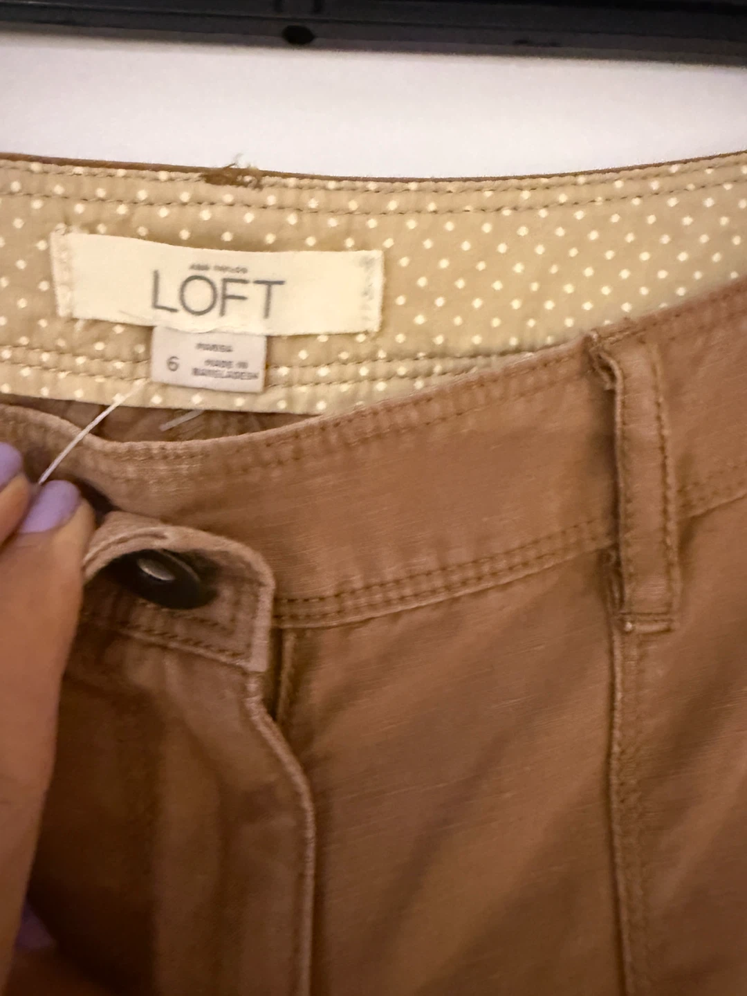 LOFT Brown Belted Pants Size 6 - photo 2