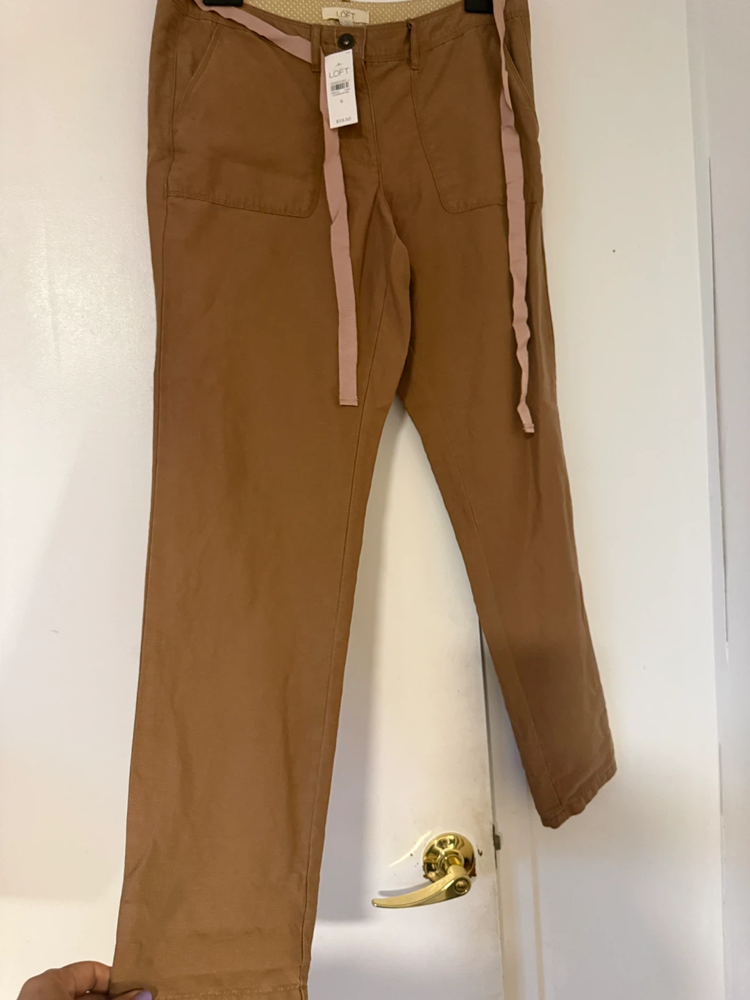 LOFT Brown Belted Pants Size 6