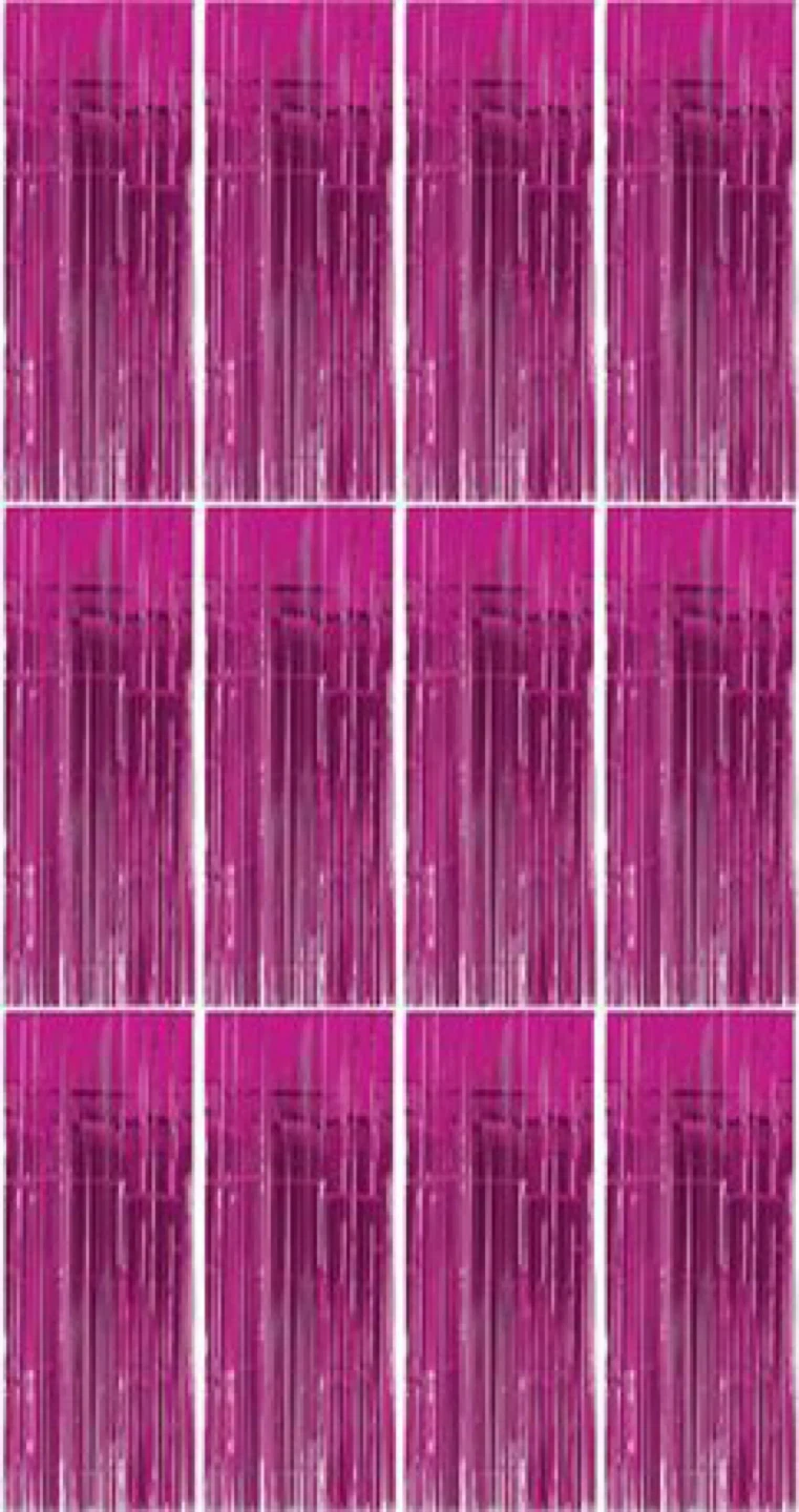 Fuchsia 2 Pack Tinsel FOIL Fringe Curtain Backdrop Birthday