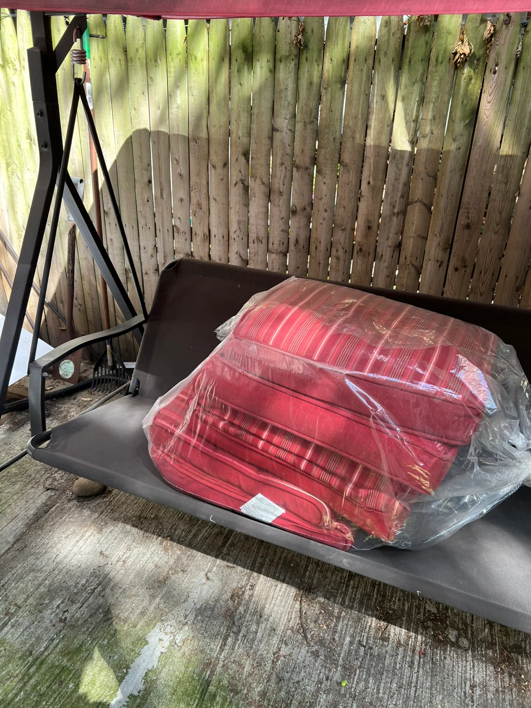 Outdoor Swing with Canopy and Cushions