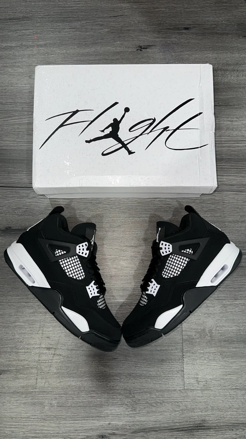Air Jordan 4 Retro Black White Sneakers