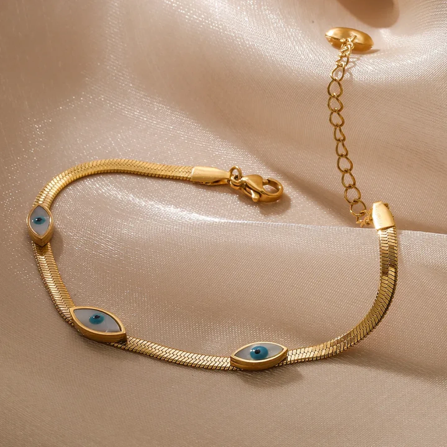 18K Gold Plated Devil’s Eye Bracelet (Stainless Steel)