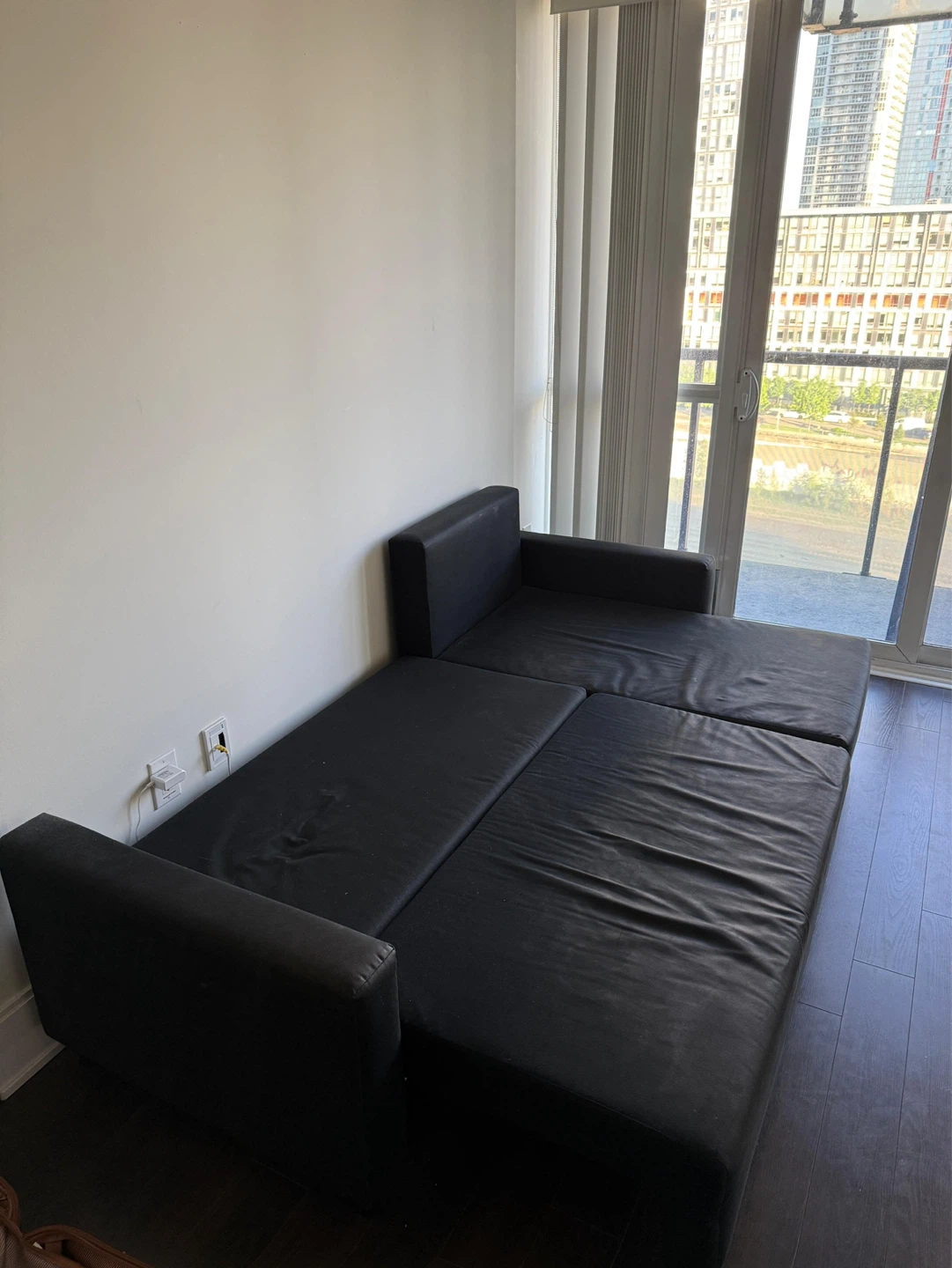 Black L Shape Sofa Bed - photo 2