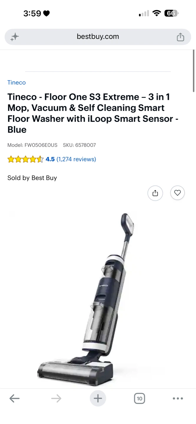Tineco Floor One S3 Smart Cordless Vacuum & Wash