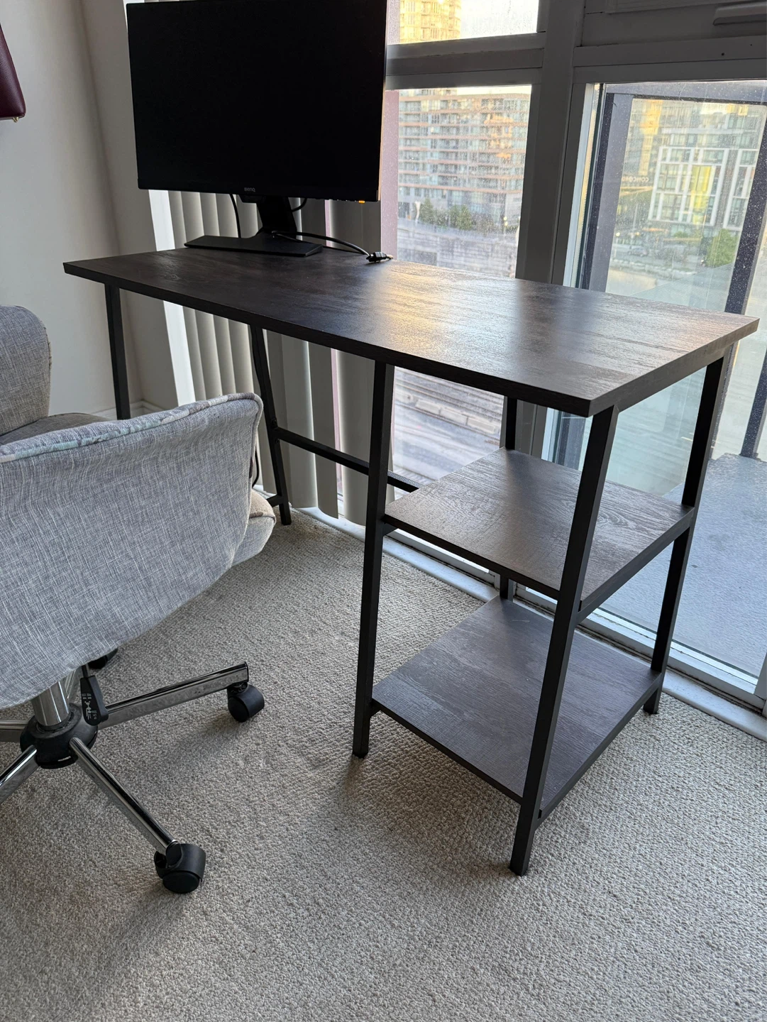 Grey Office Chair & Wayfair desk