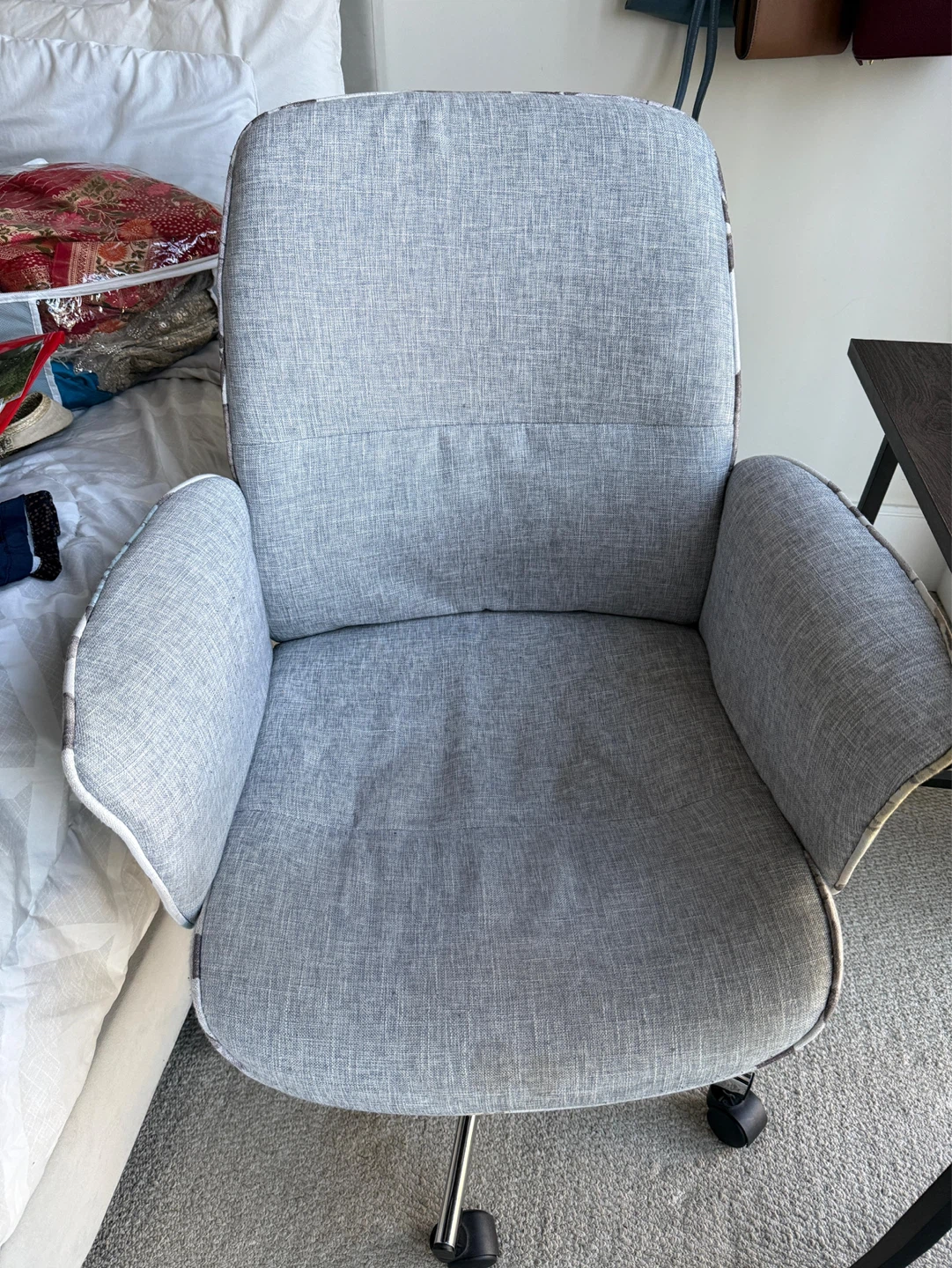 Grey Office Chair & Wayfair desk - photo 2