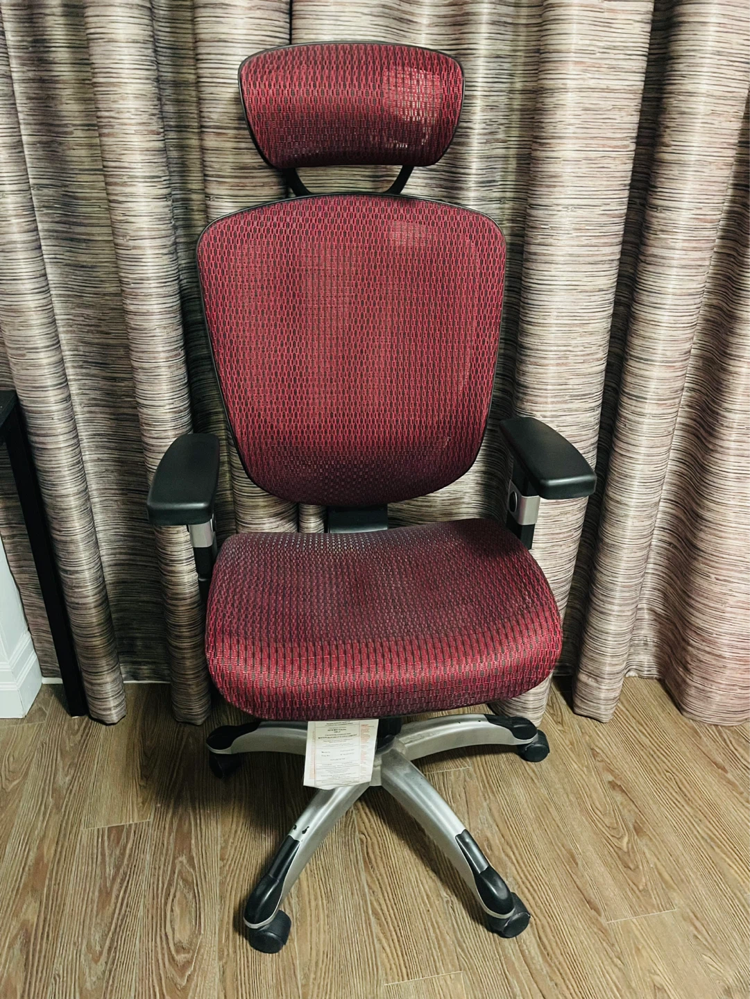 Height Adjustable Ergonomic Office Chair - Red - photo 2
