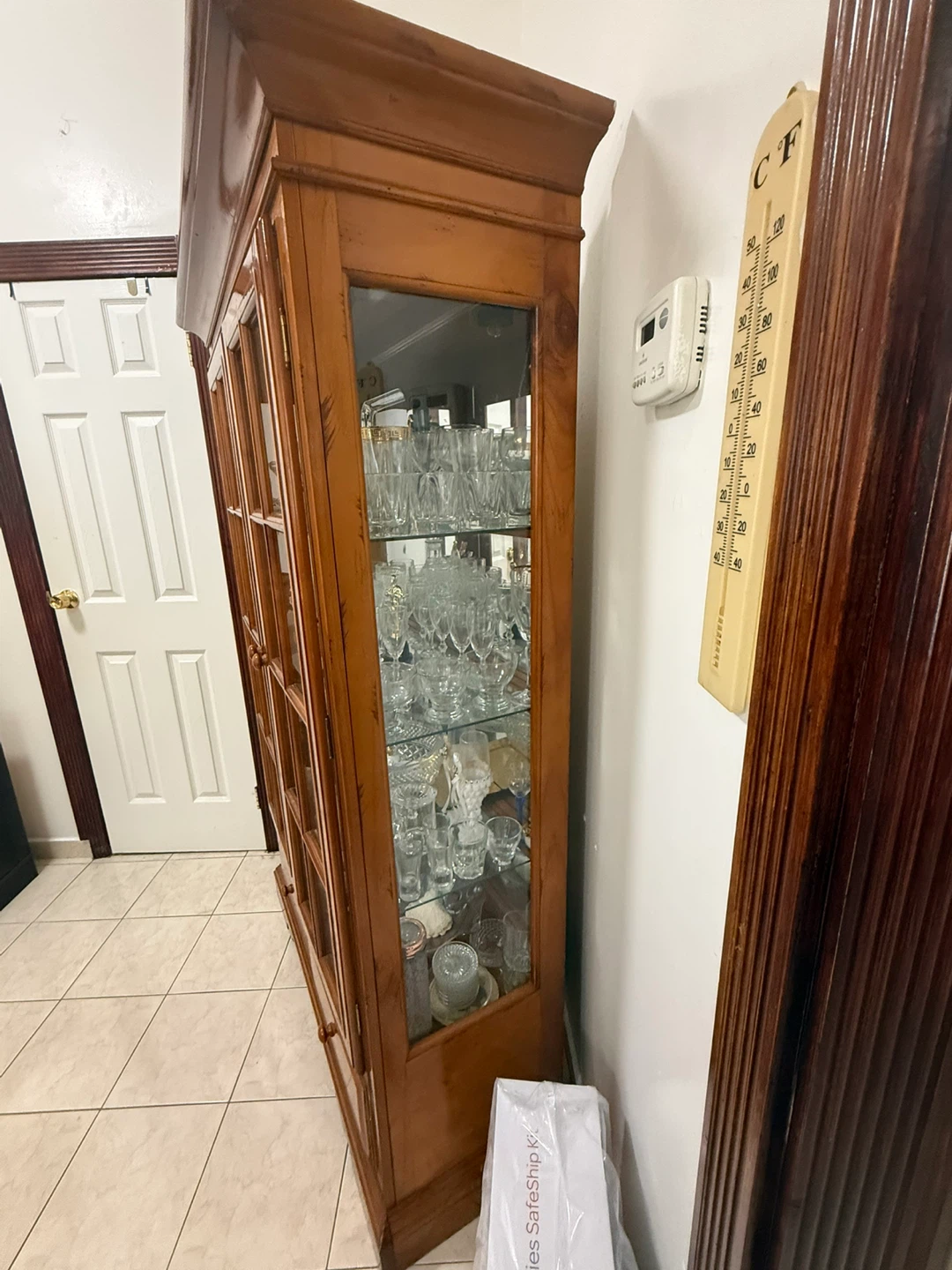Wooden Glass Display Cabinet with Drawers - photo 2