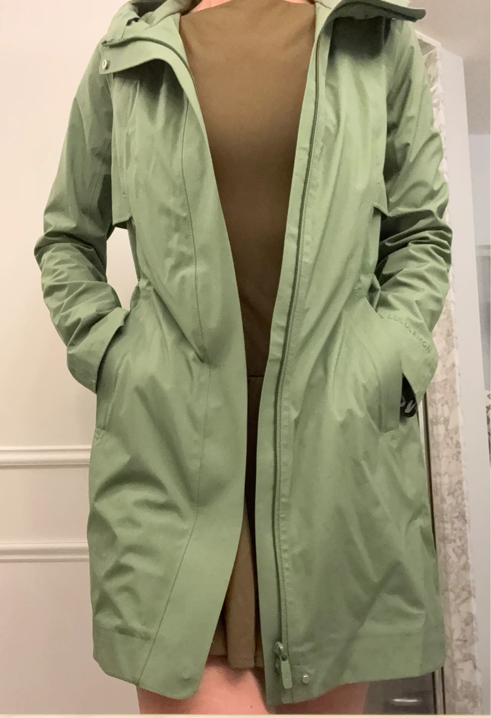 Lululemon Green Hooded Rain Jacket