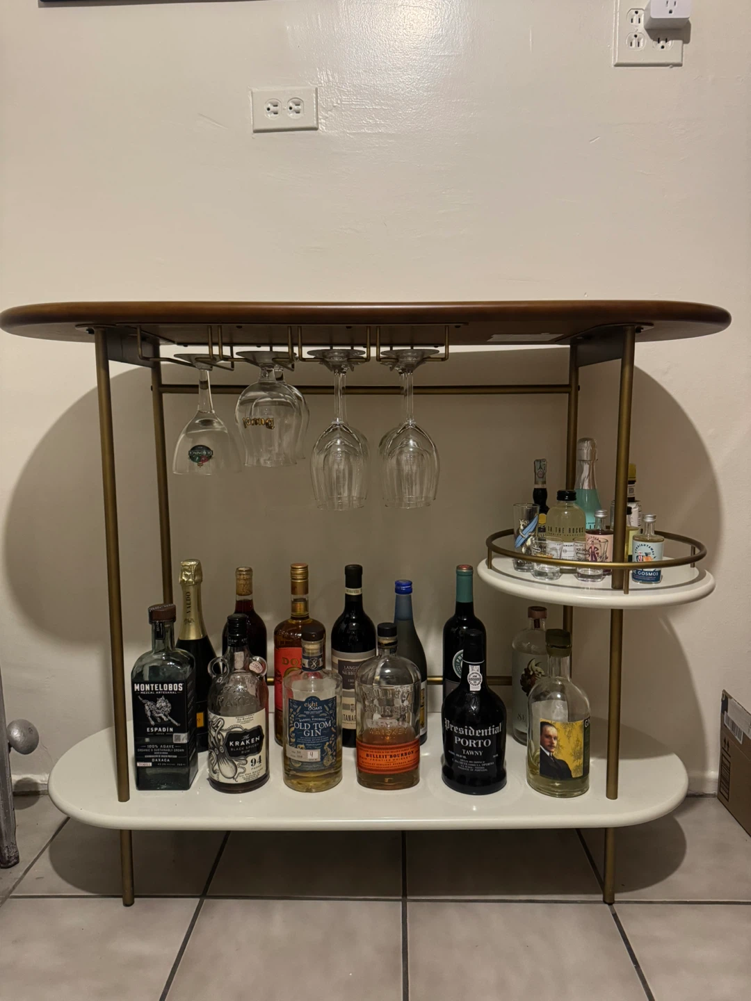 West Elm Bar Cart With Wine Rack - photo 2