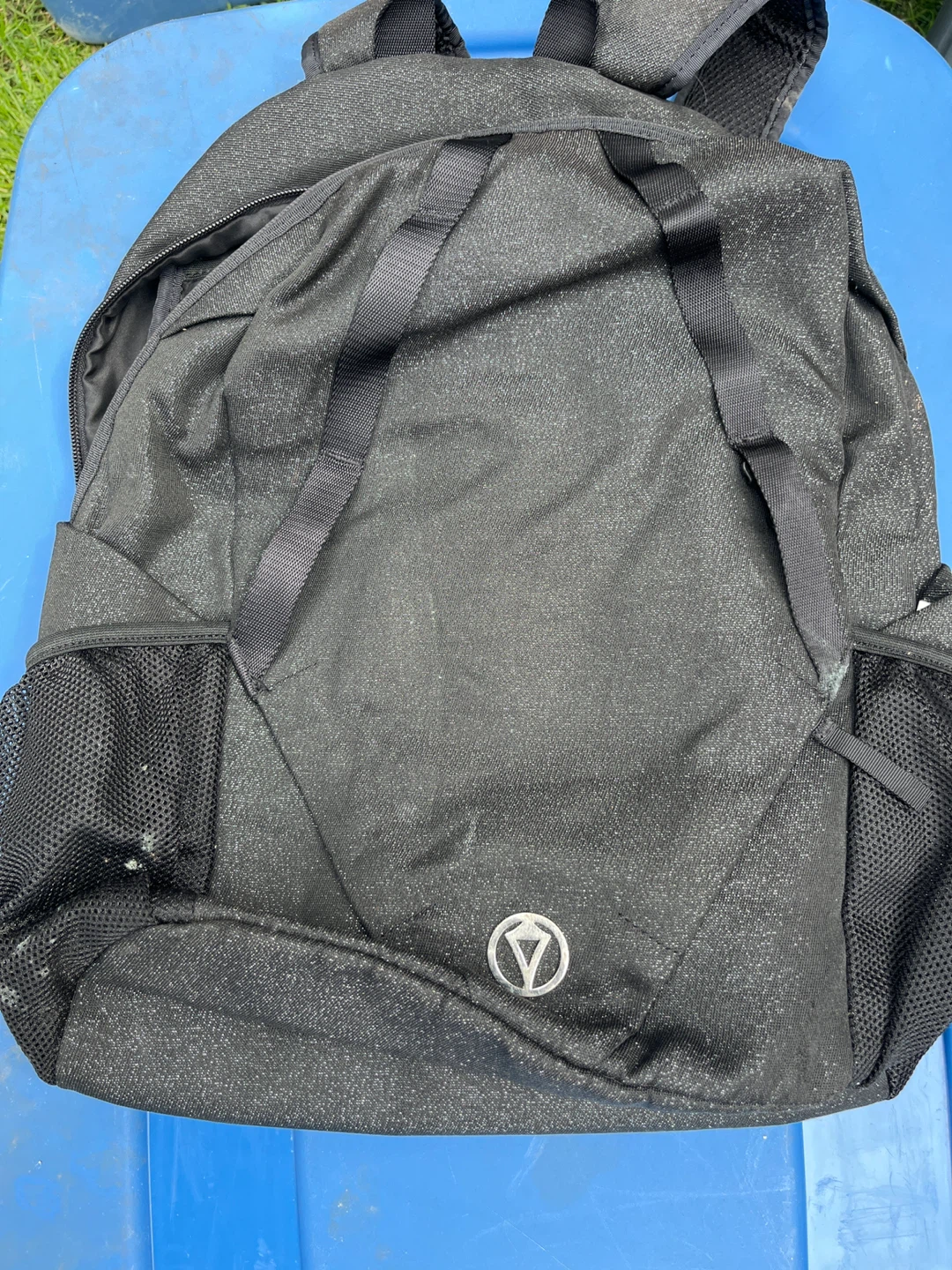 Black Backpack with Glitter Accents