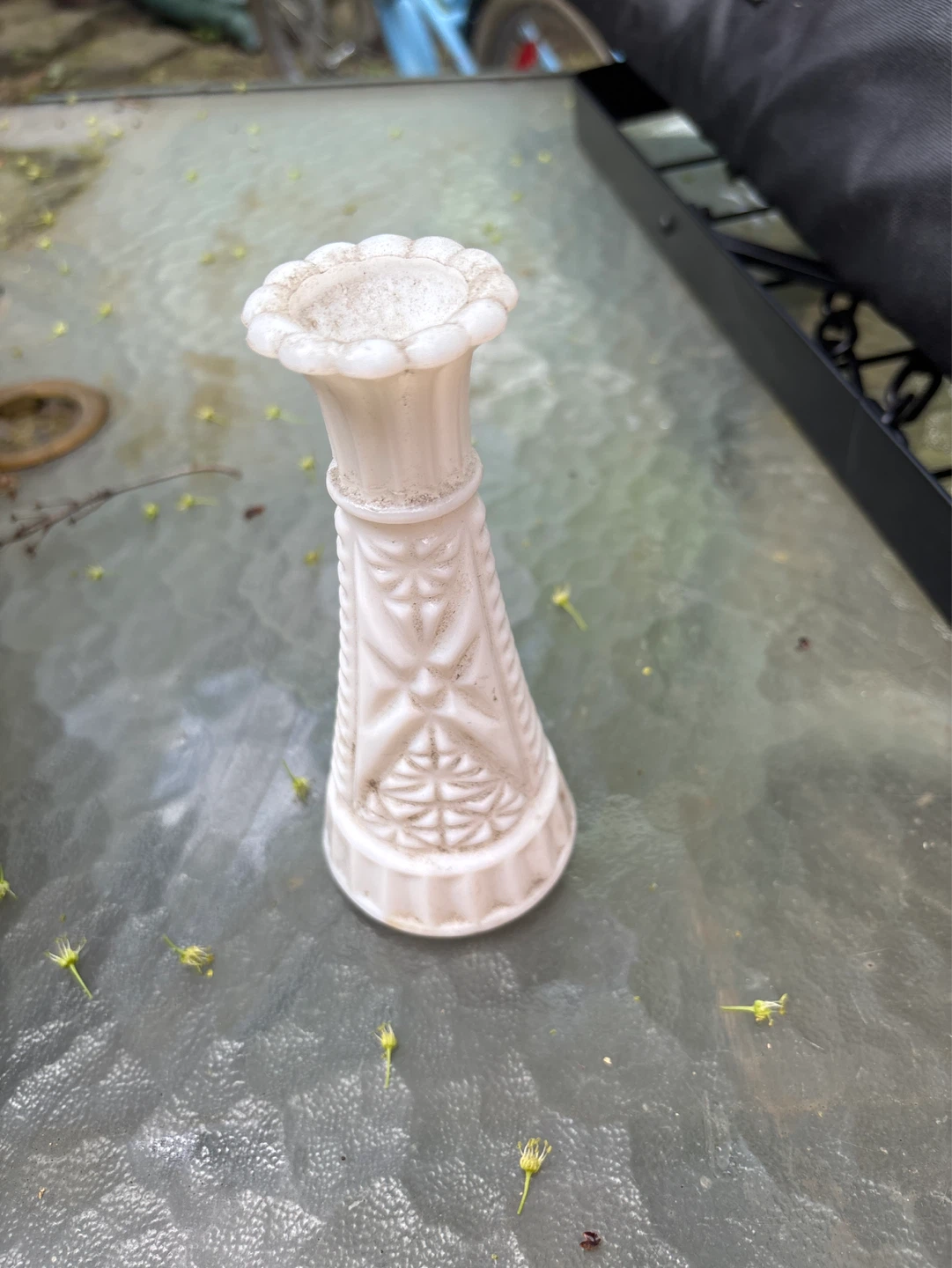 White Milk Glass Bud Vase
