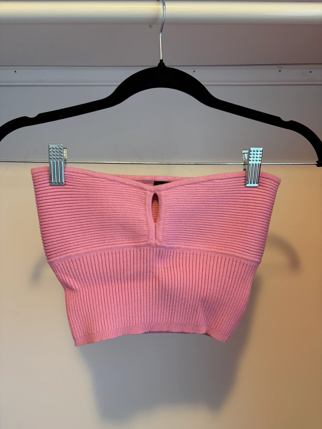 Pink Ribbed Tube Top