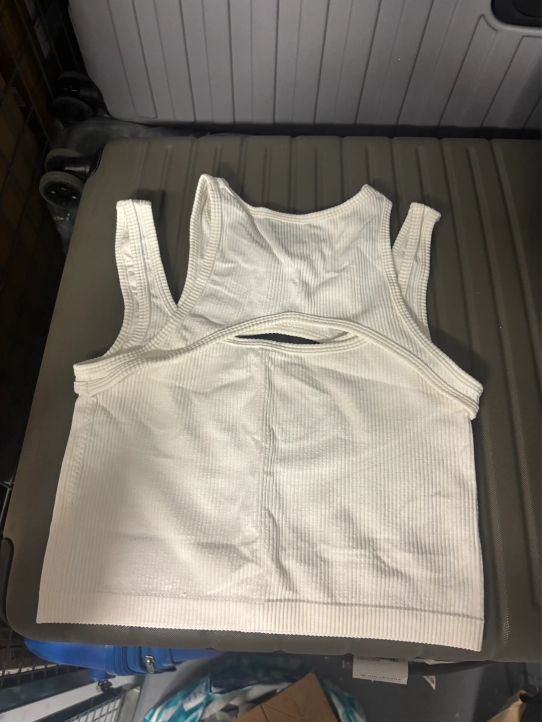 Garage White Ribbed Cut-Out Tank Top TP/XS - photo 2