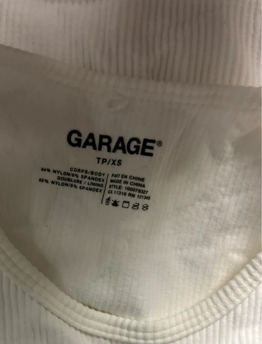 Garage White Ribbed Cut-Out Tank Top TP/XS - photo 3