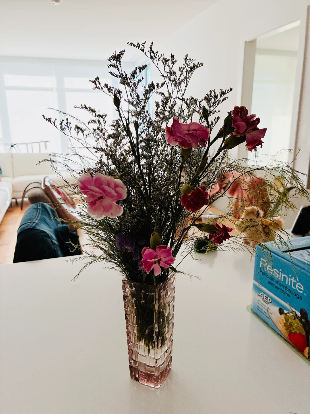 Clear Woven Pattern Glass Vase - photo 4