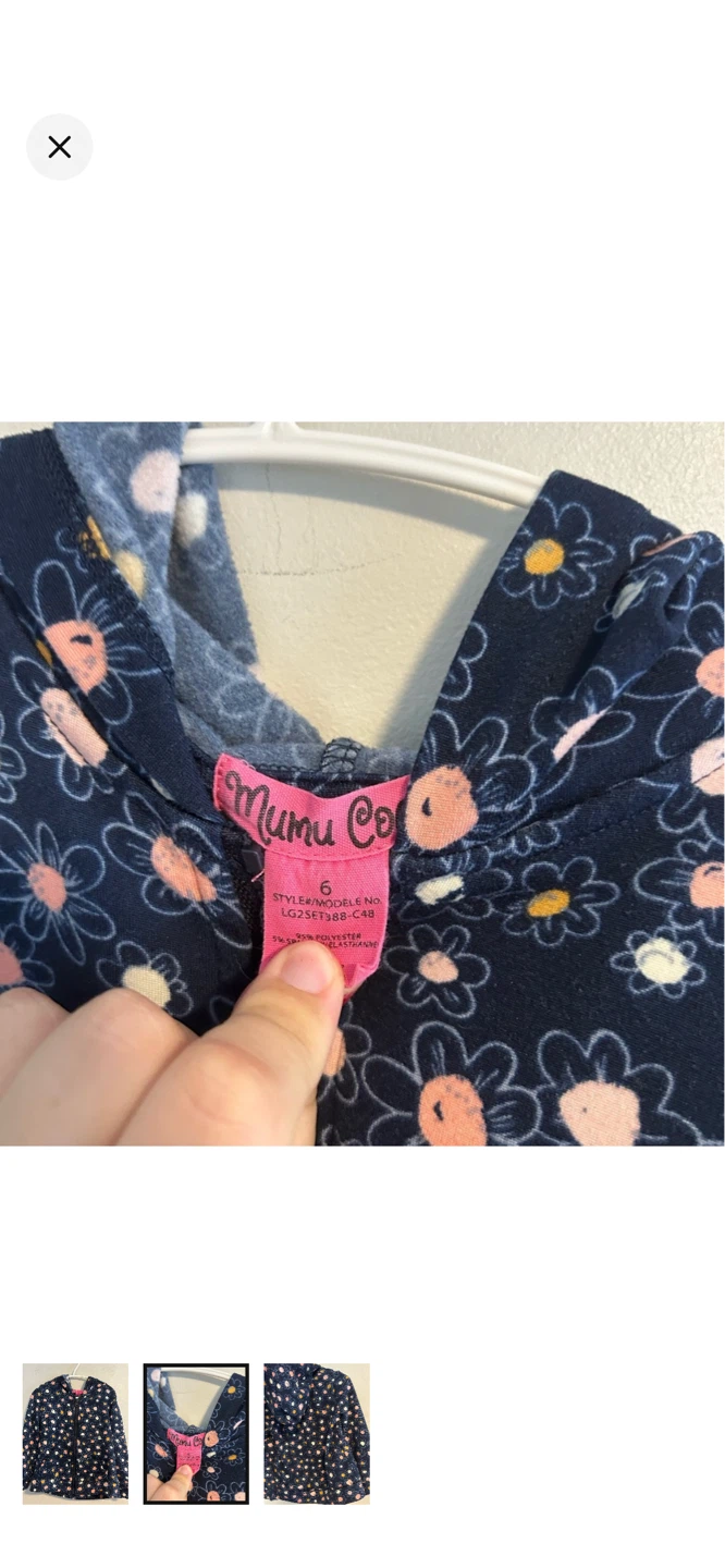 Mumu Co. Girls Floral Zip-Up Hoodie - photo 2