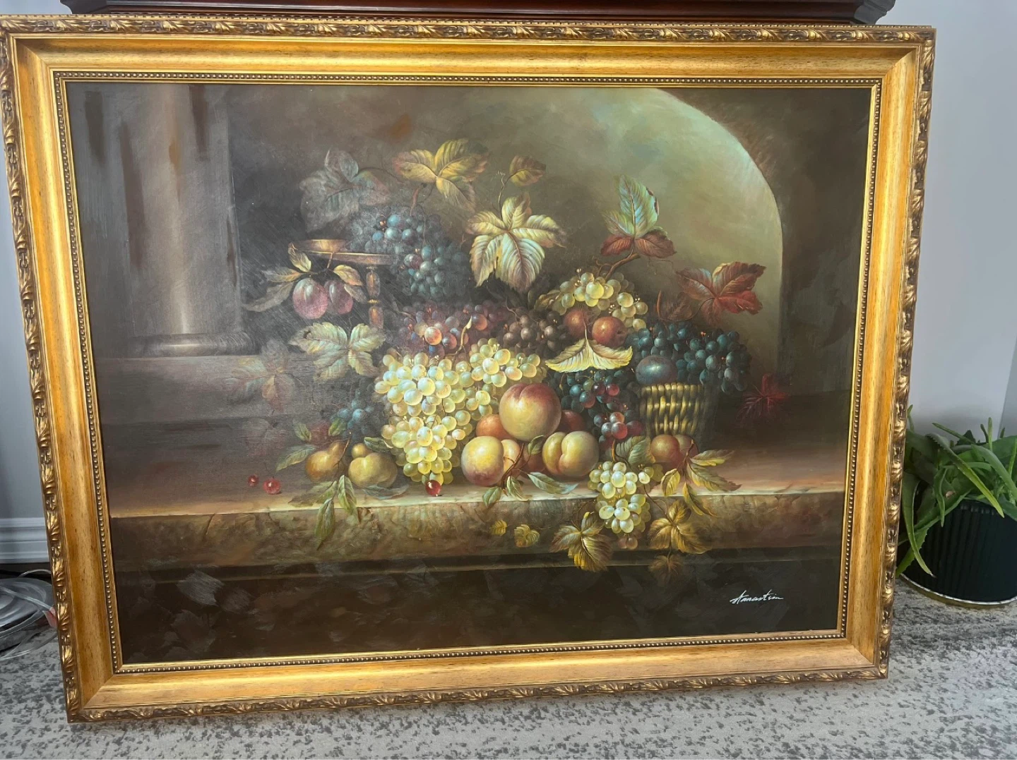 Framed Still Life Fruit Painting