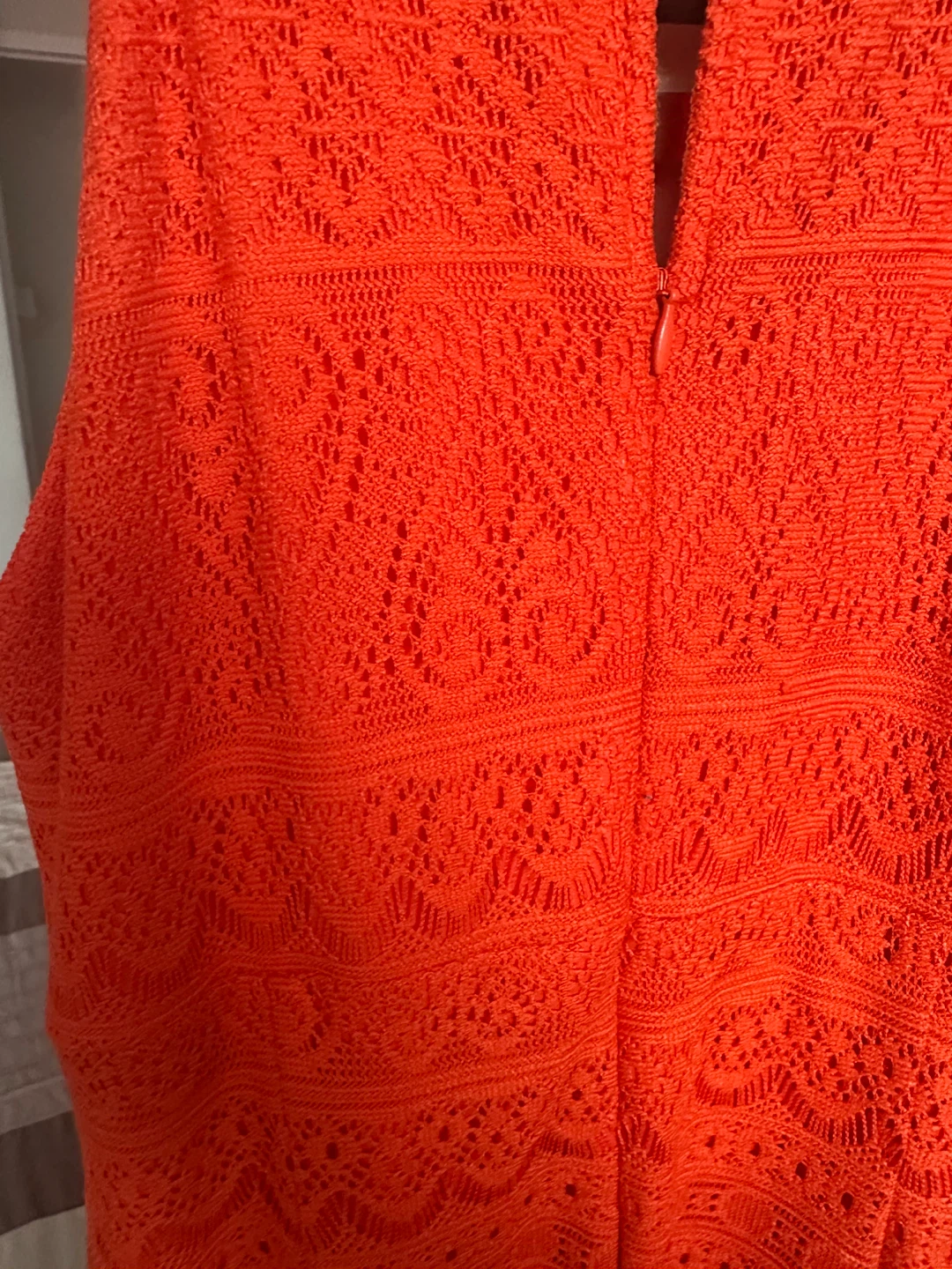 Chic Lace Halter Dress - Orange, Size 6 - photo 4