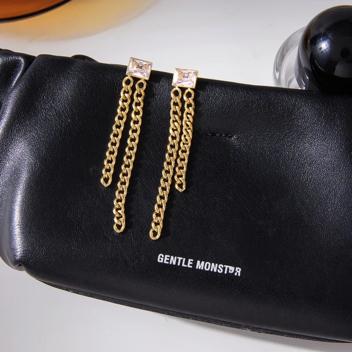 18K Gold Plated Zircon Tassel Chain Earrings