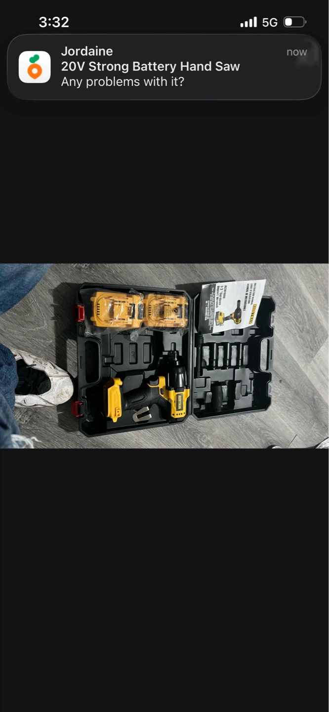 Jordaine 20V Impact Wrench Kit with Batteries