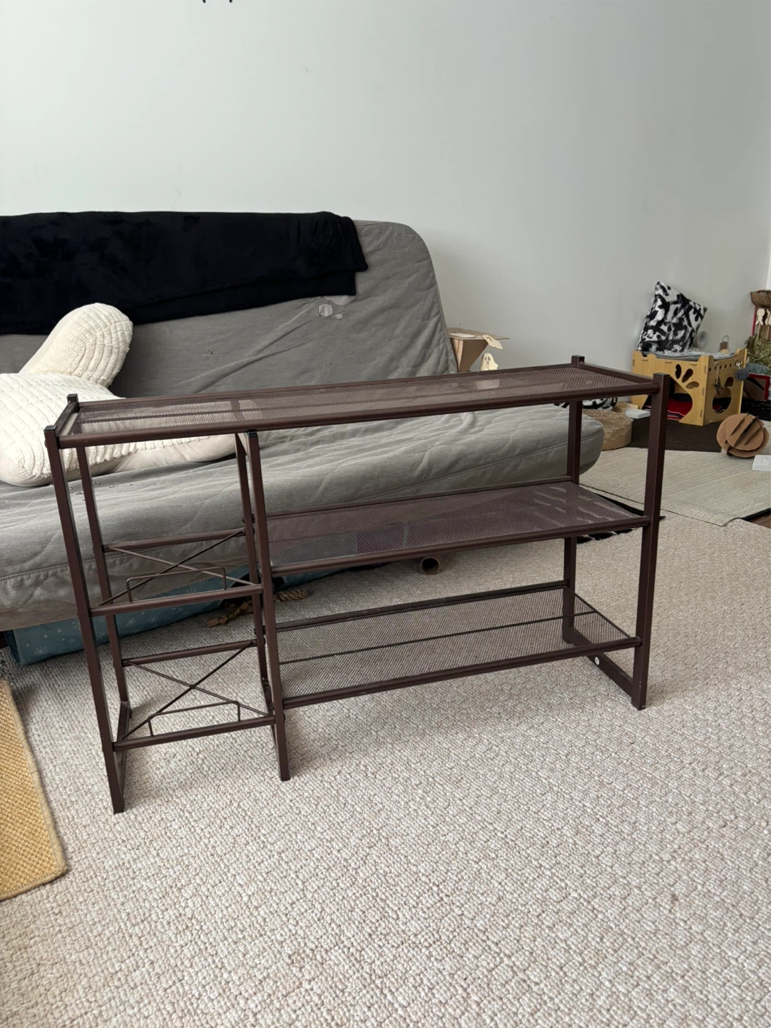 Brown Metal 4-Tier Storage Shelf