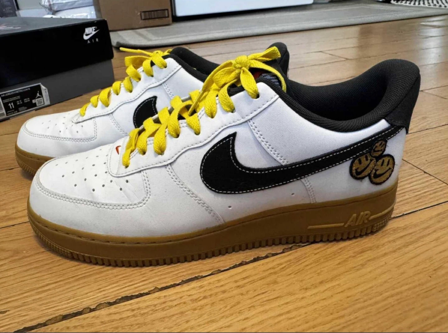Nike Air Force 1 Low White Gum Smiley Face Shoes - photo 2