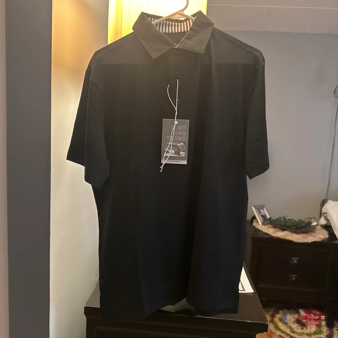 FINGER TEN Premium Fit Black Polo Shirt - Size M - photo 4