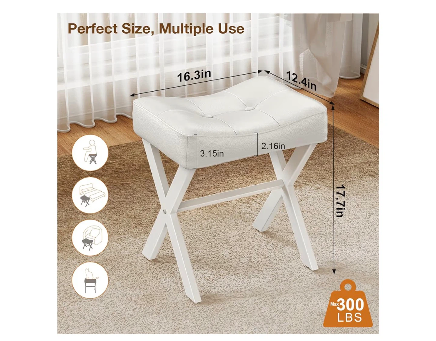 MEMOBARCO Folding Vanity Stool - photo 4