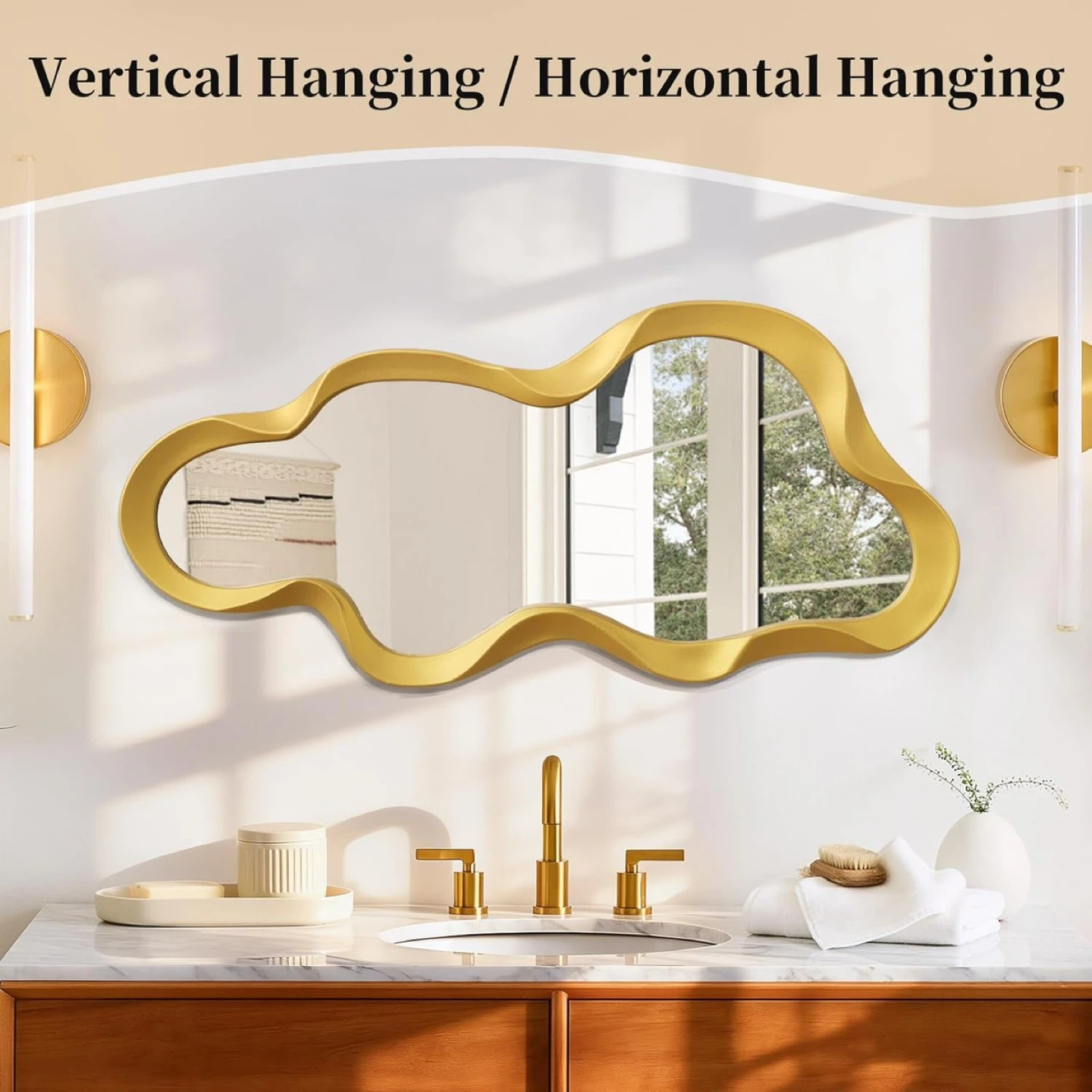 Large Asymmetrical Mirror 30"x14" - photo 5