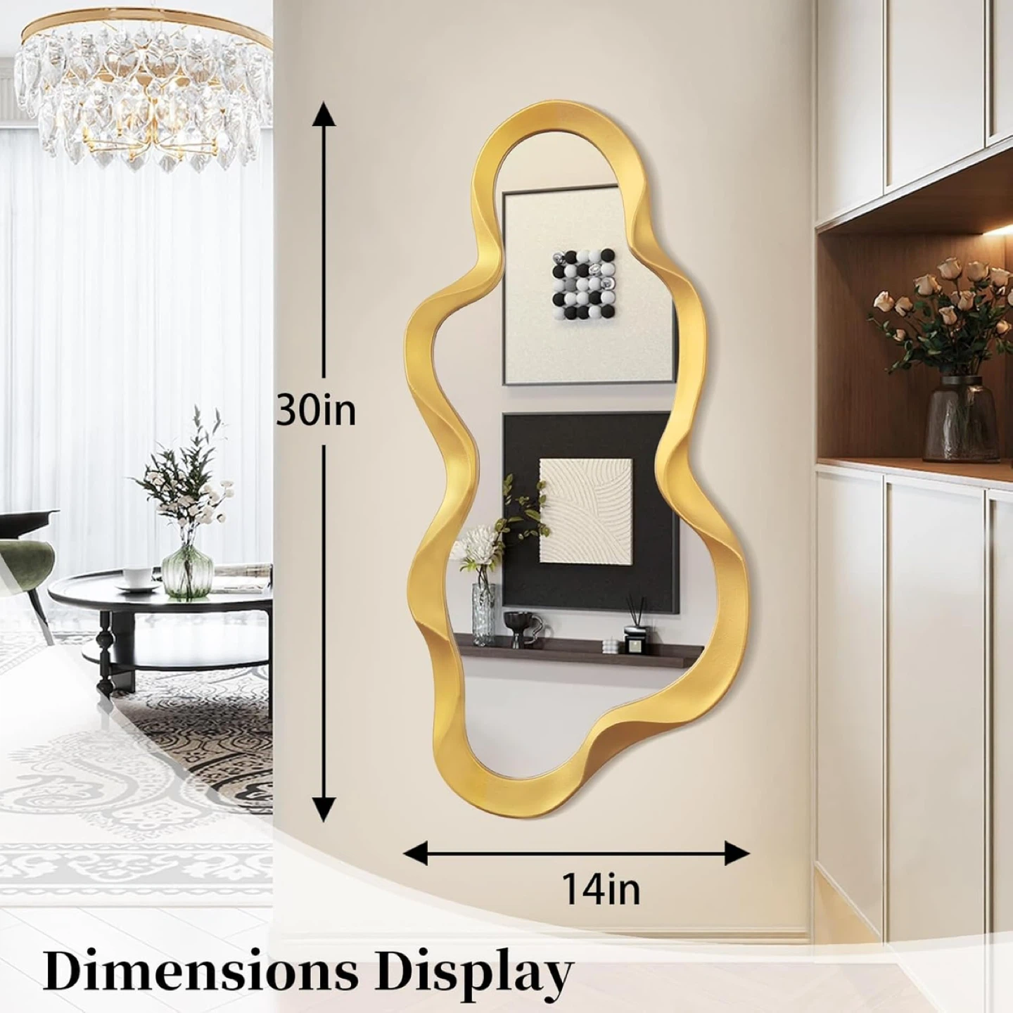 Large Asymmetrical Mirror 30"x14" - photo 2