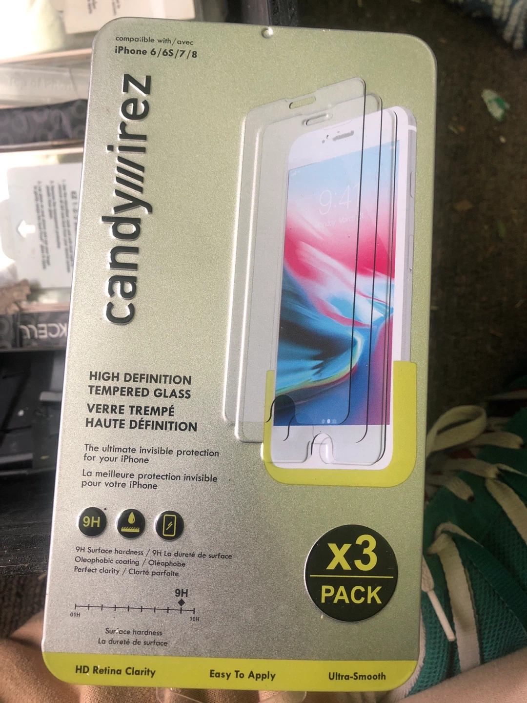Candywirez 3-Pack HD Tempered Glass Screen Protectors
