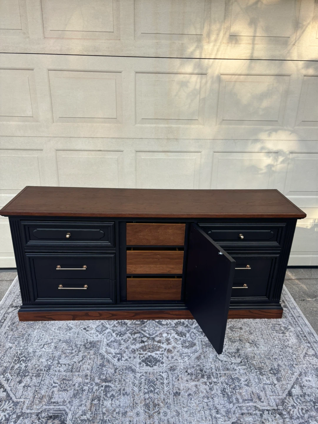 9 Drawer MCM Walnut Dresser “freshly refinished” - photo 2