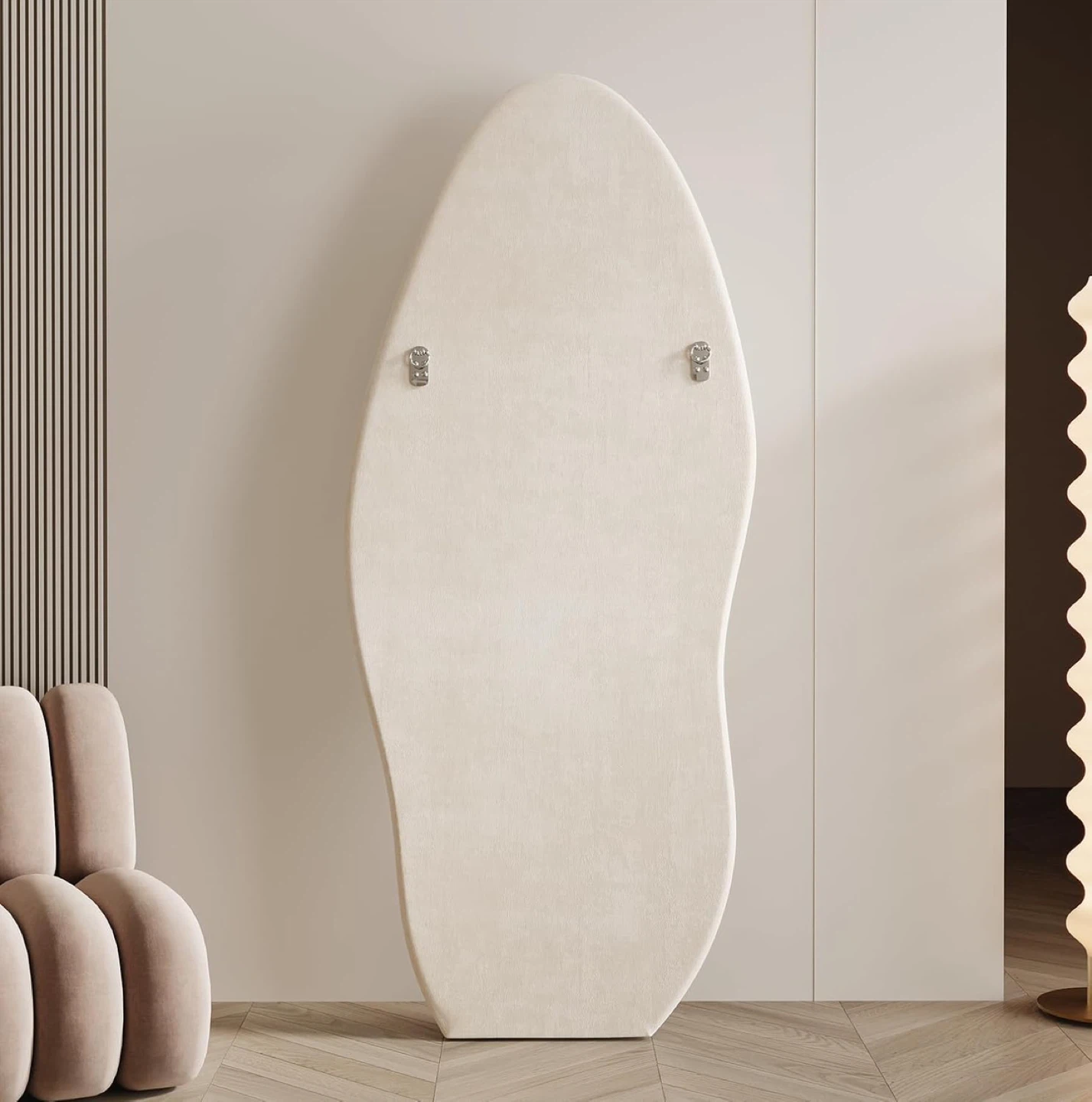 Full Length Mirror 63"x24", Irregular Wavy Mirror - photo 4