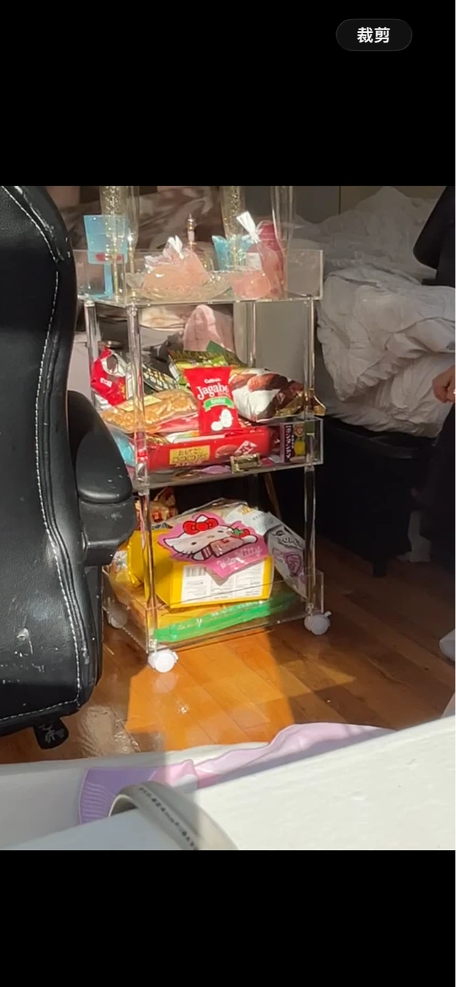 Clear Acrylic Rolling Storage Cart