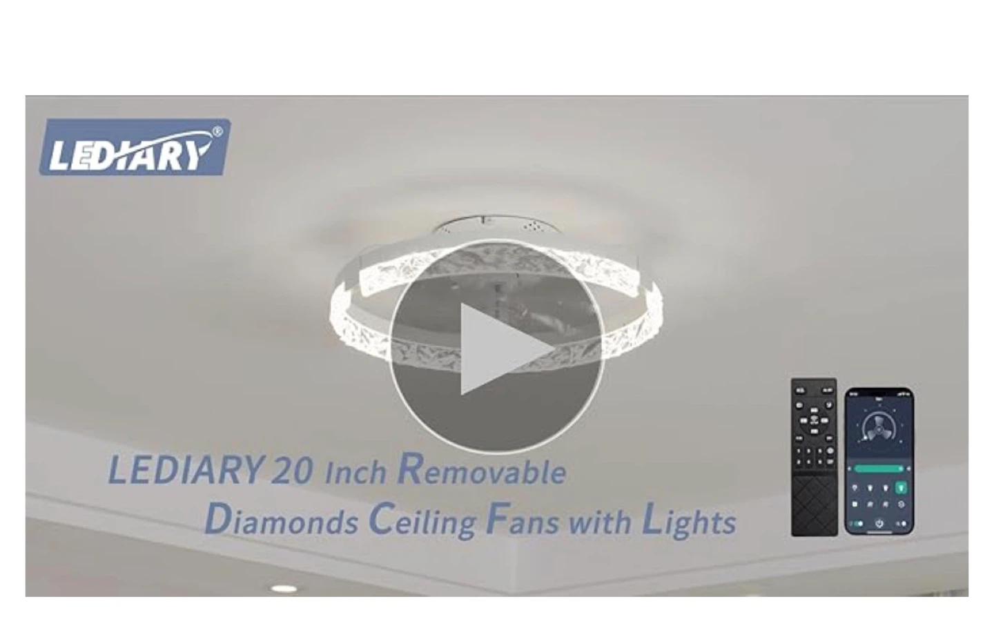 LEDIARY 20 Inch Ceiling Fan with Lights - photo 5
