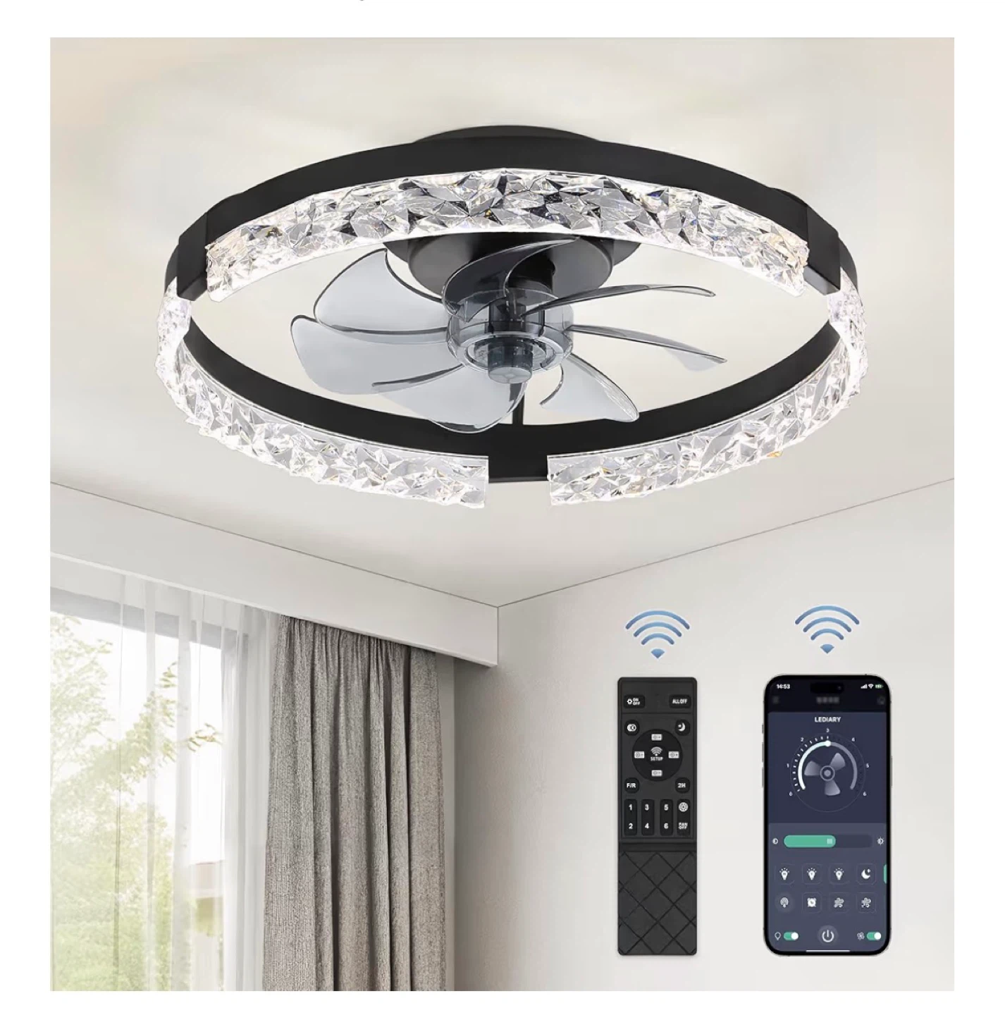 LEDIARY 20 Inch Ceiling Fan with Lights