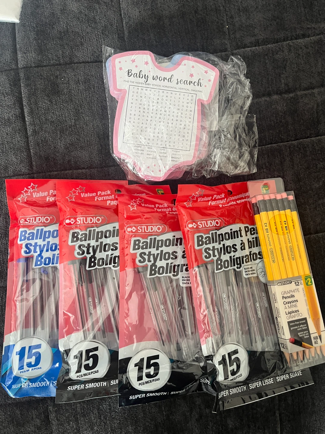 75 baby word search card, Pens, 15pc Pens, 12pc Pencils